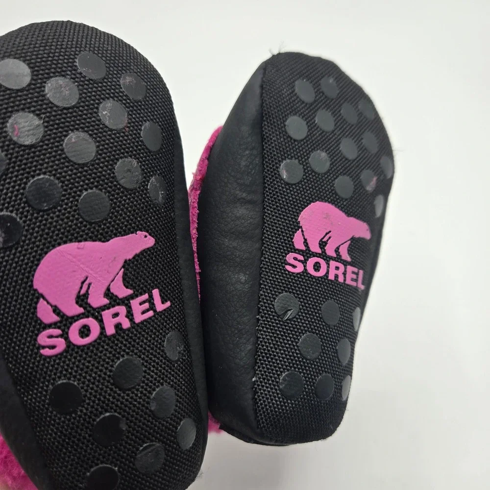 Sorel Caribou Booties Infant Pink Metallic Faux Fur NN2750-695 Size 3